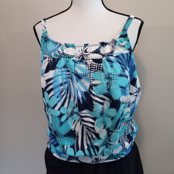 Paradise Bay Tankini And Skirt Swim Set Womens Sz 18 - Picture 2 of 10